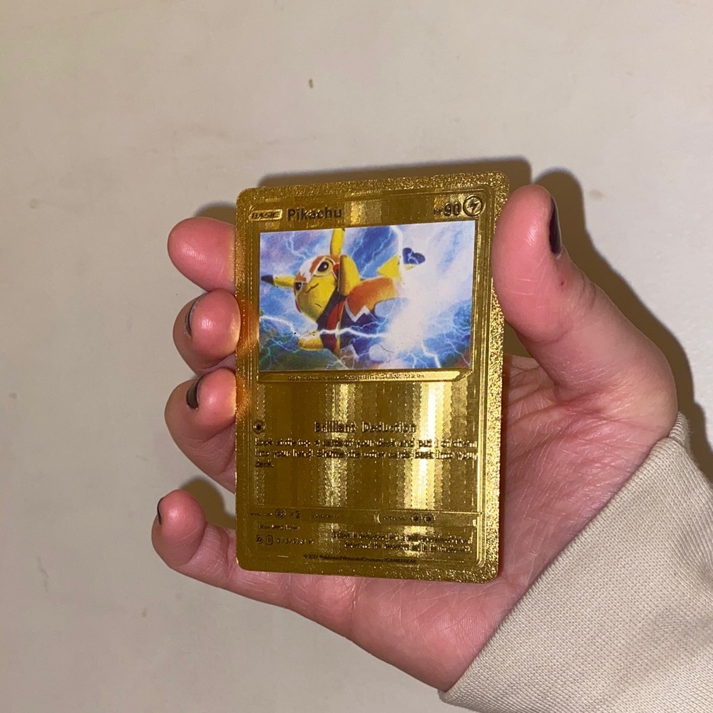 Pokemon Gold Pikachu Card Brilliant Deduction
